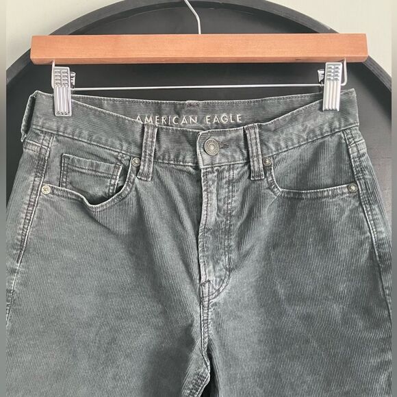 AMERICAN EAGLE Grey Corduroy High Rise Pants Size 0 - Picture 4 of 14